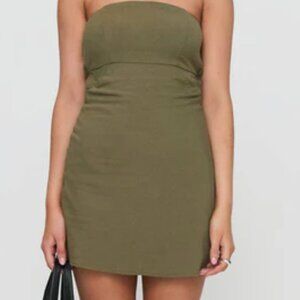 NWT Princess Polly Army Green Strapless Midi Dress